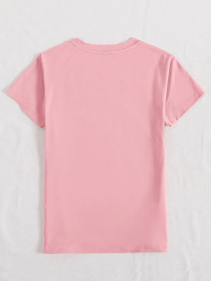 Rabbit Round Neck Short Sleeve T-Shirt Trandify deal
