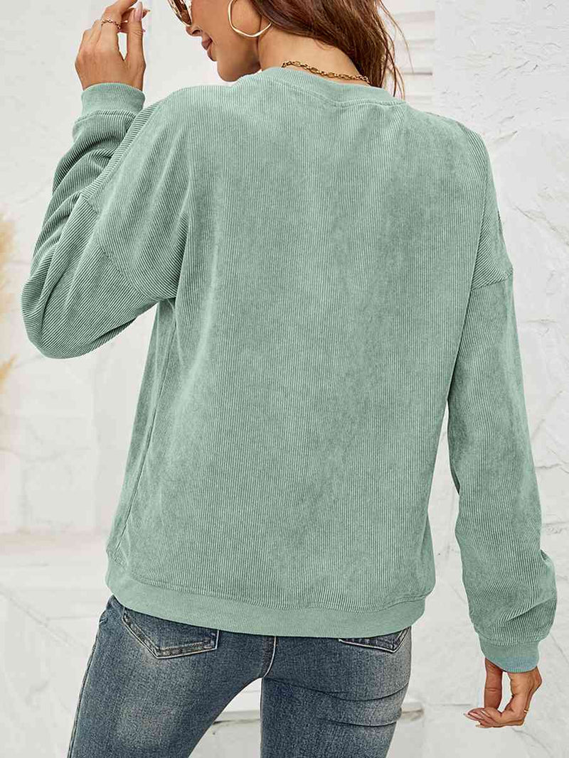 Round Neck Long Sleeve MAMA Graphic Sweatshirt Trandify deal