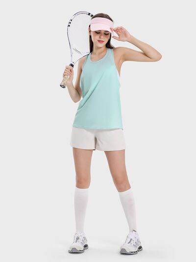 Millennia Round Neck Wide Strap Active Tank Trandify deal