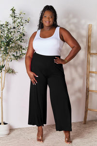 Double Take Full Size Smocked Wide Waistband Wide Leg Pants Trandify deal