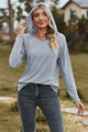 Drawstring Dropped Shoulder Hooded T-Shirt Trandify deal