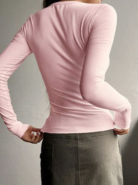 Half Button Long Sleeve T-Shirt Trandify deal
