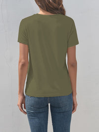 Heart Round Neck Short Sleeve T-Shirt Trandify deal