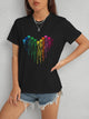Heart Round Neck Short Sleeve T-Shirt Trandify deal