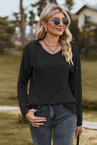 Drawstring Dropped Shoulder Hooded T-Shirt Trandify deal