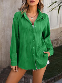 Button Up Dropped Shoulder Shirt Trandify deal