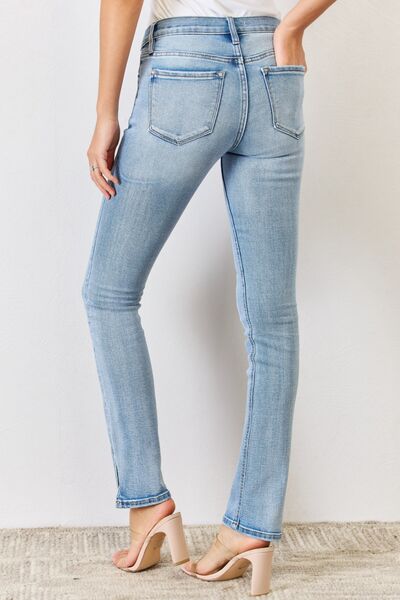 Kancan Full Size Mid Rise Y2K Slit Bootcut Jeans Trandify deal