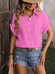 Textured Pocketed Button Up Shirt Trandify deal