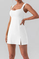 Square Neck Sleeveless Slit Mini Active Dress Trandify deal
