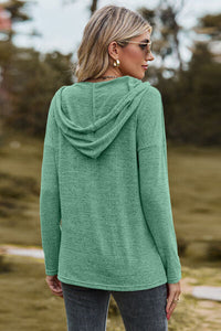 Drawstring Dropped Shoulder Hooded T-Shirt Trandify deal