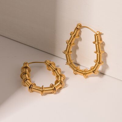 Gold-Plated Stainless Steel Hoop Earrings Trandify deal