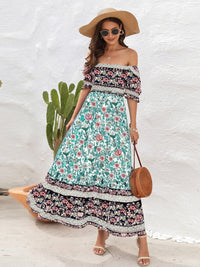 Floral Flounce Sleeve Midi Dress Trandify deal