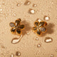 Inlaid Zircon Stainless Steel Flower Earrings Trandify deal