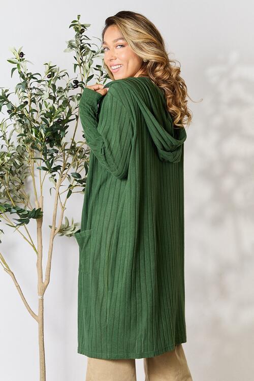 Basic Bae Full Size Hooded Sweater Cardigan Trandify deal