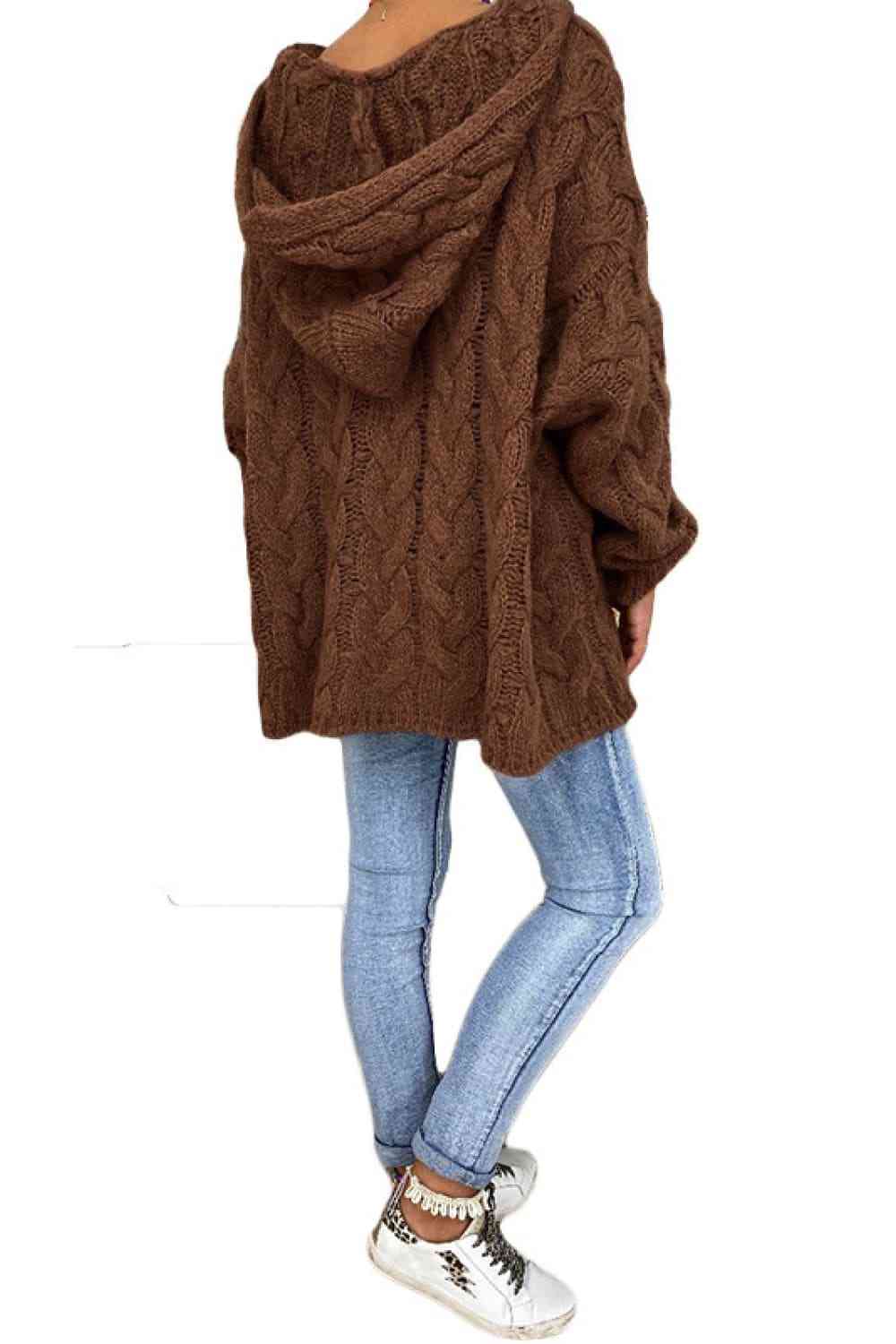 Cable-Knit Hooded Sweater Trandify deal
