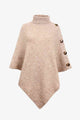 Turtleneck Buttoned Poncho Trandify deal