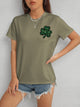 Lucky Clover Round Neck Short Sleeve T-Shirt Trandify deal
