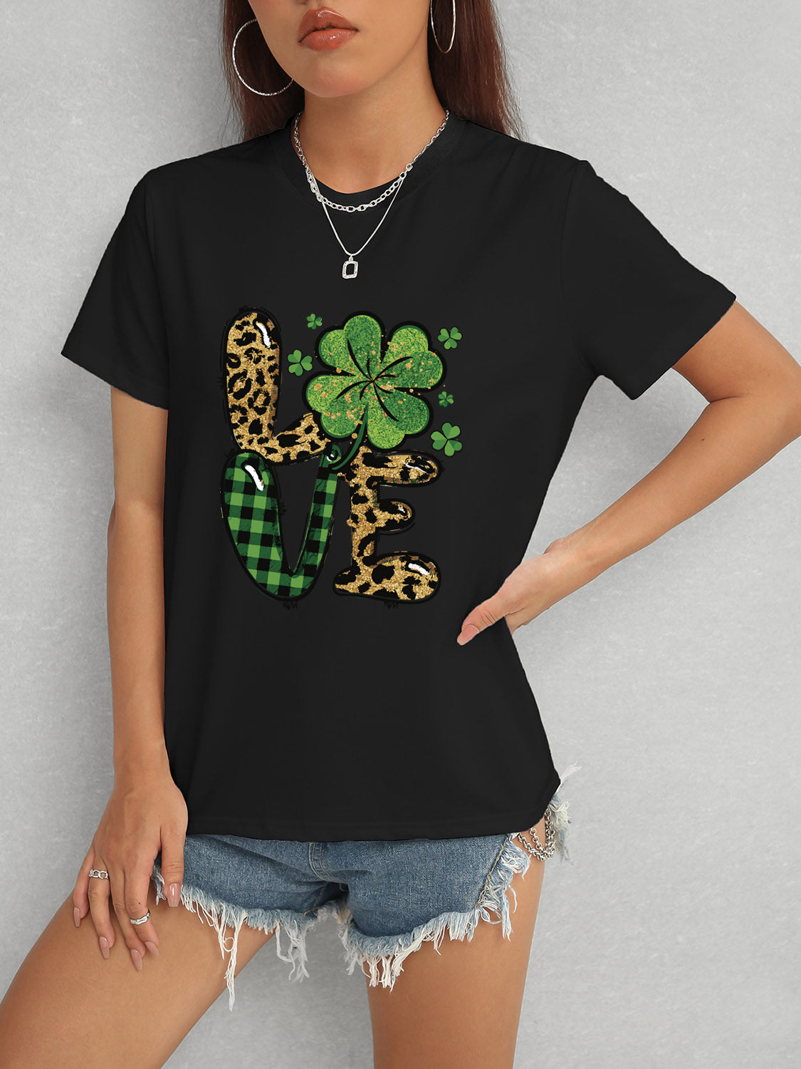 LOVE Round Neck Short Sleeve T-Shirt Trandify Deal