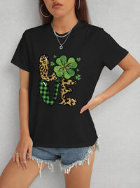 LOVE Round Neck Short Sleeve T-Shirt Trandify Deal