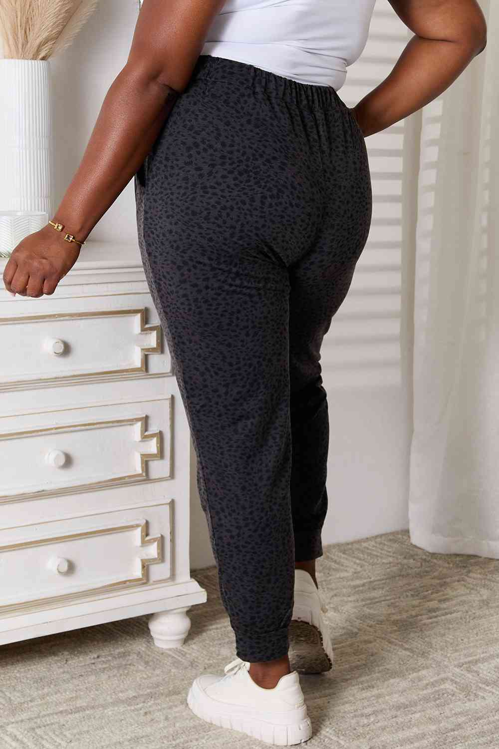 Basic Bae Leopard Print Joggers with Pockets Trandify deal