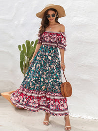 Floral Flounce Sleeve Midi Dress Trandify deal