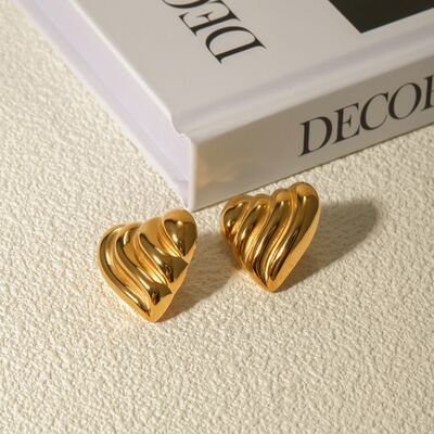 Stainless Steel Heart Shape Stud Earrings Trandify deal