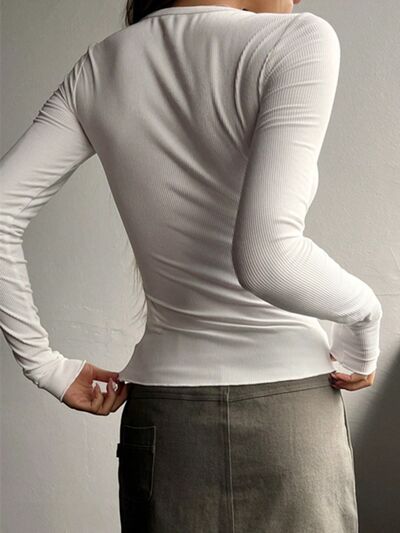 Half Button Long Sleeve T-Shirt Trandify deal