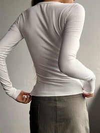 Half Button Long Sleeve T-Shirt Trandify deal