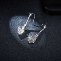 5.44 Carat 925 Sterling Silver Moissanite Heart Drop Earrings Trandify deal