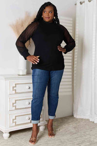 Double Take Round Neck Raglan Sleeve Blouse Trandify deal