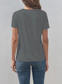 Heart Round Neck Short Sleeve T-Shirt Trandify deal