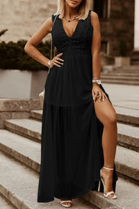 Slit Lace Detail V-Neck Dress Trandify deal