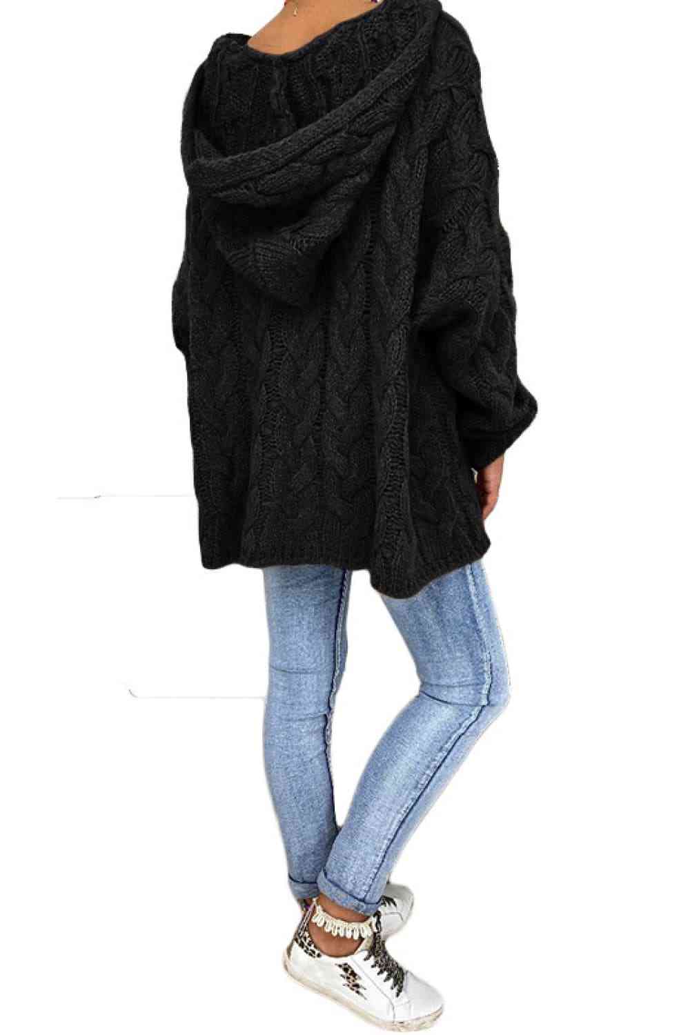 Cable-Knit Hooded Sweater Trandify deal