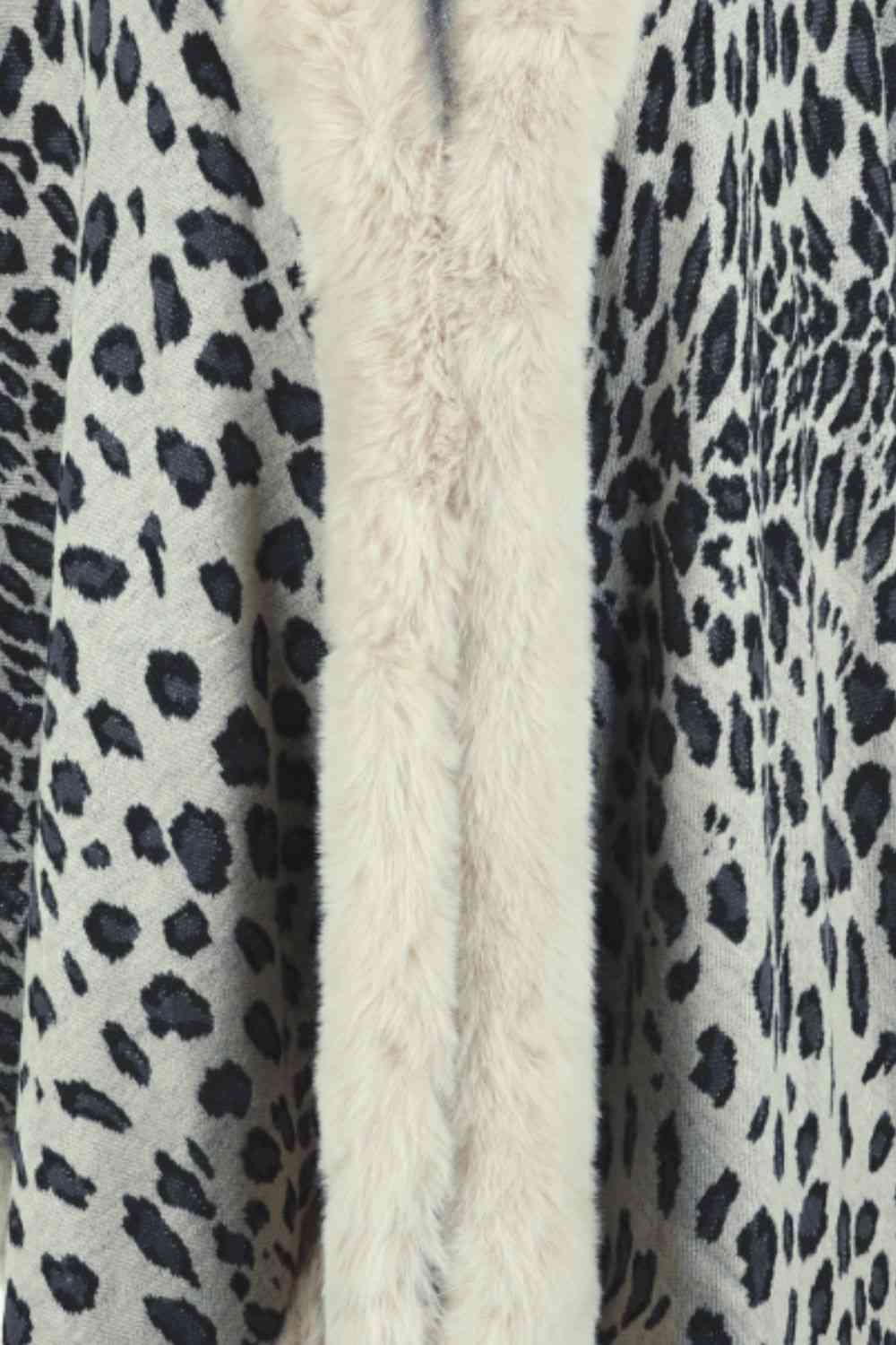 Leopard Open Front Poncho Trandify deal