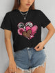 Heart Round Neck Short Sleeve T-Shirt Trandify deal