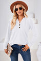 Notched Button Detail Long Sleeve T-Shirt Trandify deal