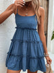 Shiny Frill Spaghetti Strap Tiered Dress Trandify deal