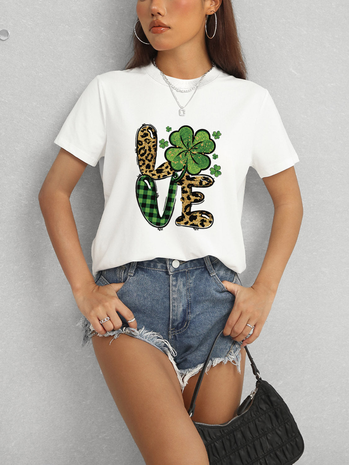 LOVE Round Neck Short Sleeve T-Shirt Trandify Deal