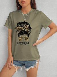 MOMLIFE Round Neck Short Sleeve T-Shirt Trandify deal