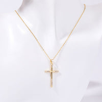 Stainless Steel Inlaid Zircon Cross Necklace Trandify deal