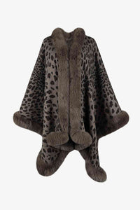 Leopard Open Front Poncho Trandify deal