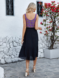 Openwork Wide Strap Midi Dress Trandify deal