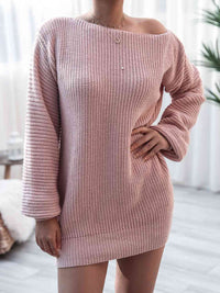 Rib-Knit Mini Sweater Dress Trandify deal