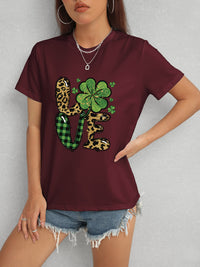 LOVE Round Neck Short Sleeve T-Shirt Trandify Deal