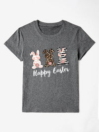 HAPPY EASTER Round Neck Short Sleeve T-Shirt Trandify deal