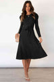Round Neck Long Sleeve Tie Waist Sweater Dress Trandify deal