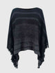 Striped Boat Neck Poncho with Fringes Trandify deal