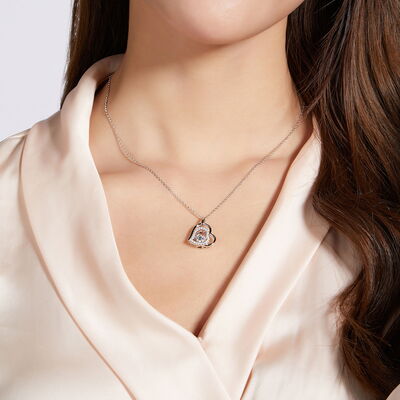 Moissanite 925 Sterling Silver Heart Necklace Trandify deal