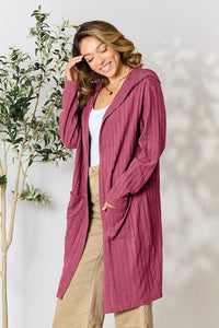 Basic Bae Full Size Hooded Sweater Cardigan Trandify deal