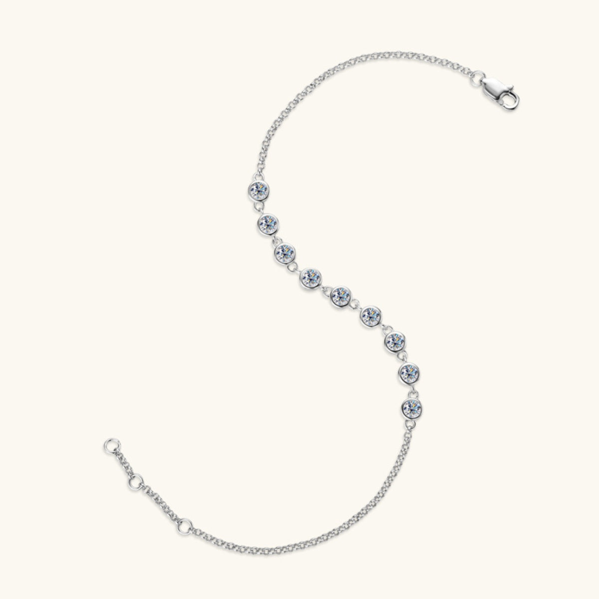 Inlaid Moissanite 925 Sterling Silver Bracelet Trandify deal
